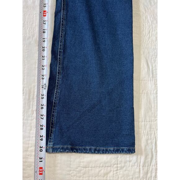 Lands End Jeans Womens's Size 16 Wide Leg Boot Medium Blue Soft Knit Denim - Picture 9 of 10